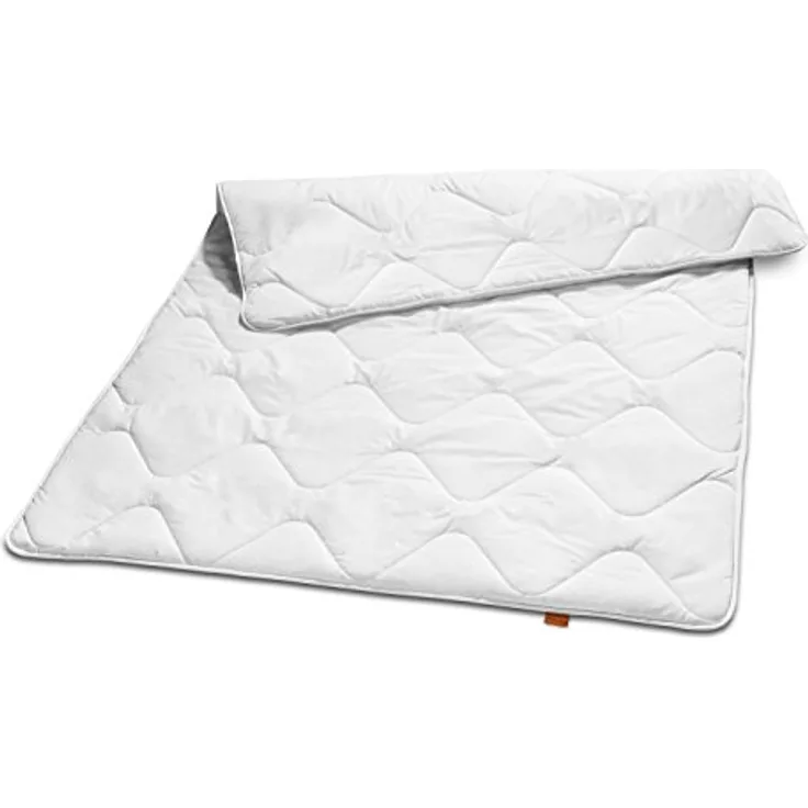 sleepling 190063 Basic 340 warme Duo Winterdecke aus 100% Baumwolle Satin 135 x 200 cm, weiß - Allergikerfreundliche Winterbettdecke mit optimaler Wärmespeicherung
