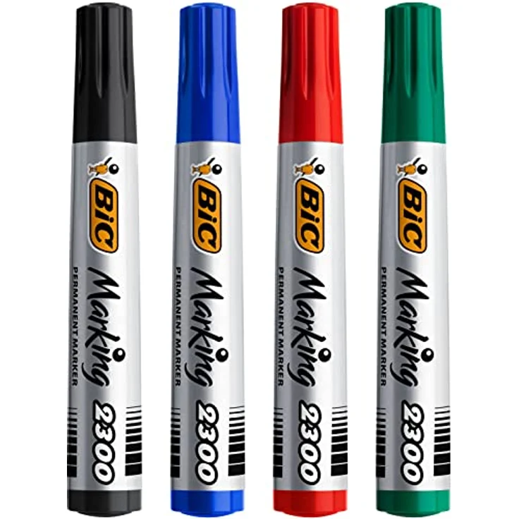 BIC Marking 2300 Permanent Marker, in Schwarz, Wasserfester Stift auch für Karton, Glas und Kunststoff, Strichstärke 3.7 mm, 12er Pack – Bild 5