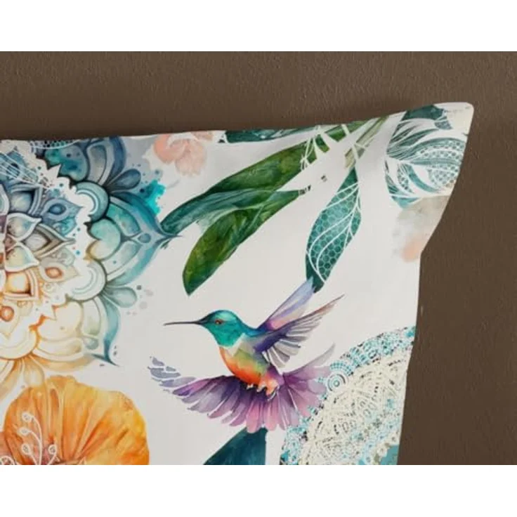 Hip Satin Bettwäsche Bernice 100% Baumwolle | ÖKO-TEX zertifiziert | Hautfreundlich & atmungsaktiv | Kolibri Mandala Terra bunt – Bild 4