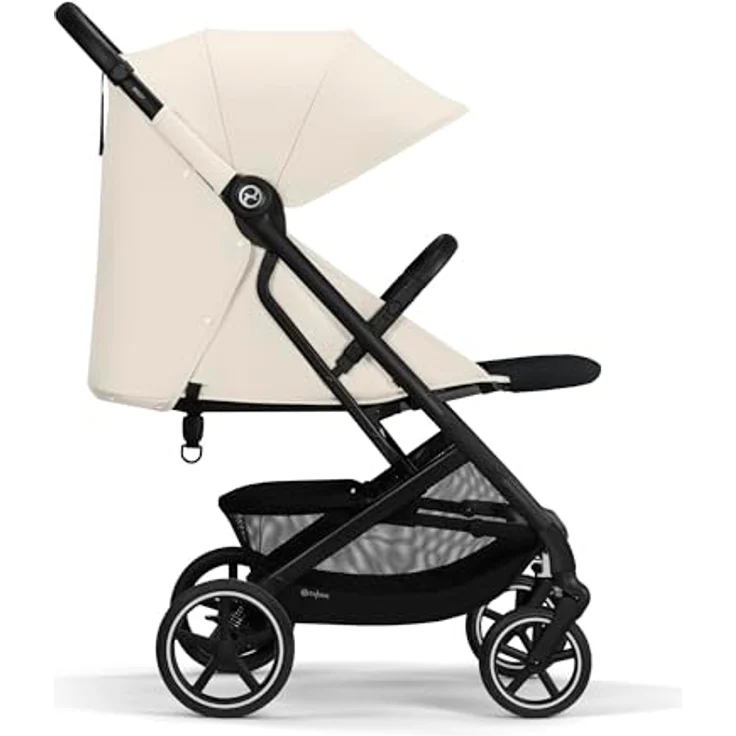 Cybex Gold Kinderwagen Beezy mit One-Pull Harness, Ab Geburt bis ca. 4 Jahre (max. 22 kg), Kompakt und ergonomisch, Canvas White (Weiß mit schwarzem Rahmen) – Bild 4