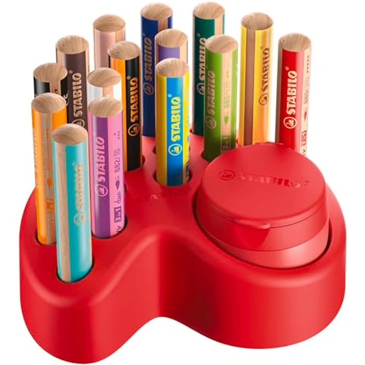STABILO Buntstift STABILO woody 3 in 1 Buntstift Tischset - 15 Stifte in verschiedenen Farben – Bild 2