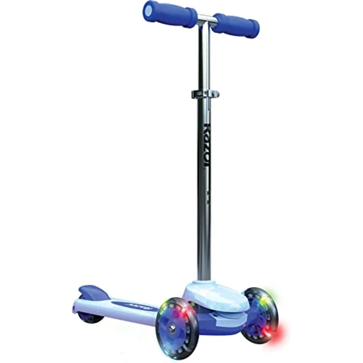 Razor Rollie, 3-Rad-Roller für jüngere Kinder, Sitz- und Stehfahroptionen, leuchtende Räder, blau – Bild 1
