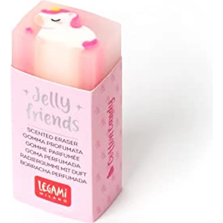 Legami - Parfümierter Gummi, Jelly Friends, 2,2 x 5 cm, Einhorn-Thema, Aroma Zuckergarn, weiches und sauberes Löschen – Bild 1