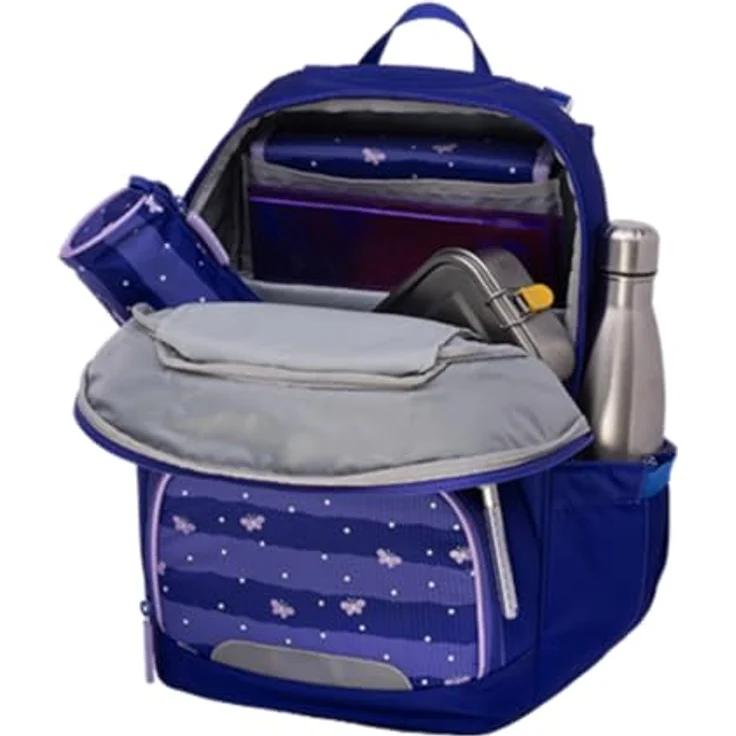 Schneiders Vienna Schulranzen Ergojet Blissy Butterfly, ergonomisch, 21 Liter, 6-teilig, umwandelbar in Rucksack, wasserabweisend, recyceltes Material – Bild 4