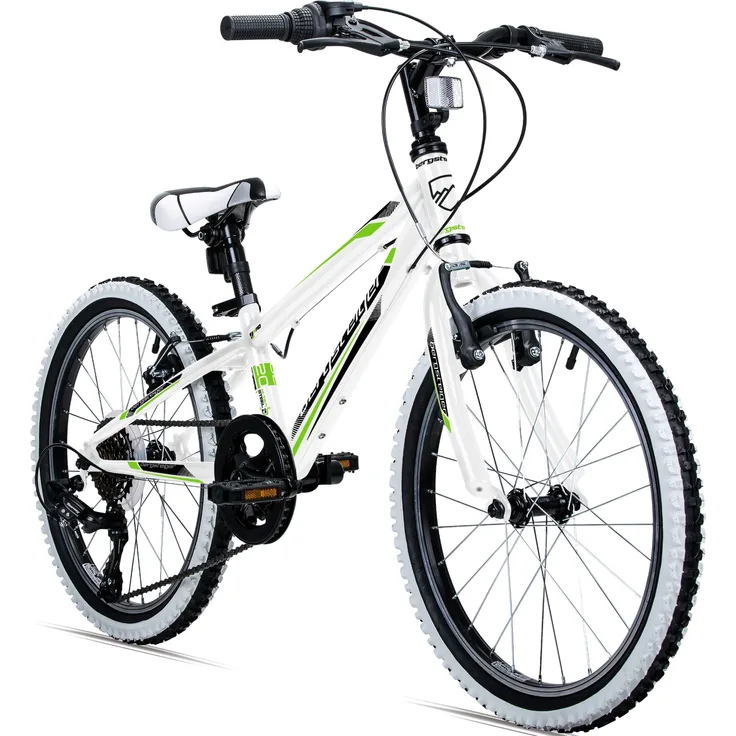 bergsteiger Kinderfahrrad Kansas 20, 24 Zoll - 6 Gang Shimano Tourney RD-TY300 - Kettenschaltung, geeignet für 6-11 Jahre