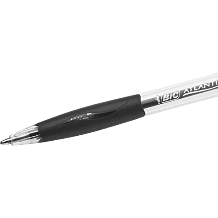 Bic Atlantis Classic, Clip-on Nachfüllbarer Kugelschreiber, schwarz, 36 Stück – Bild 5
