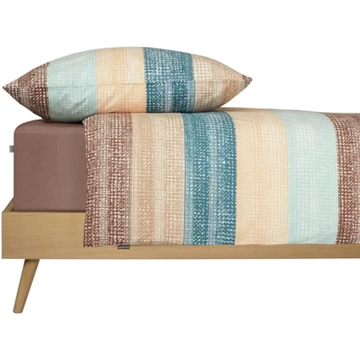 Schiesser Bettwäscheset Emilia | Renforcé | 100% Baumwolle aus nachhaltiger Produktion | 155x220cm + 80x80cm | Petrol – Bild 2