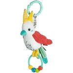 Fehn Zwitscher-Vogel – Baby Motorikspielzeug mit Perlenring für Kinderwagen, Kinderbett und Babyschale – zum Fühlen, Greifen und Geräusche erzeugen – Spielzeug für Babys und Kinder ab 3+ Monaten
