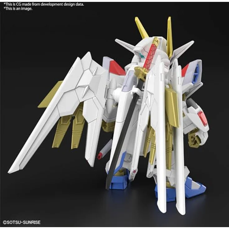 Bandai Hobby - Mobile Suit Gundam Seed Freedom - #21 Mighty Strike Freedom Gundam SDCS Modellbausatz mit goldenen Akzenten, wechselbaren Augen und Anti-Schiffsschwert – Bild 3