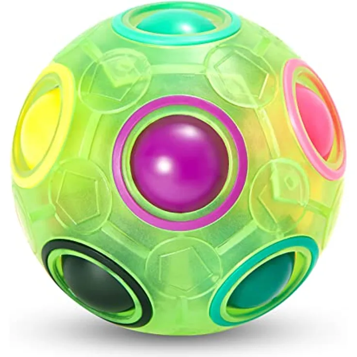 Vdealen Regenbogenball, Magischer Puzzleball aus umweltfreundlichem ABS-Material, 7 cm Durchmesser, stressabbauendes Geschicklichkeitsspiel für Kinder, Teens & Erwachsene