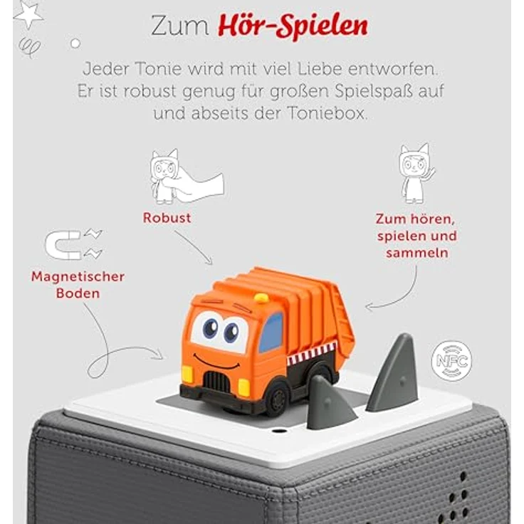 tonies Hörspielfigur Sing Kinderlieder - Milo, das Müllauto-Kind & seine Freunde, über 60 Minuten brandneue Lieder, Stadtthemen, Müll und Verkehr – Bild 3