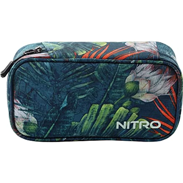 NITRO Pencil Case XL Tropical, Federtasche mit 7 Stiftschlaufen, Geodreieck, Radierer und geheimbereich für Schule und Beruf – Bild 2