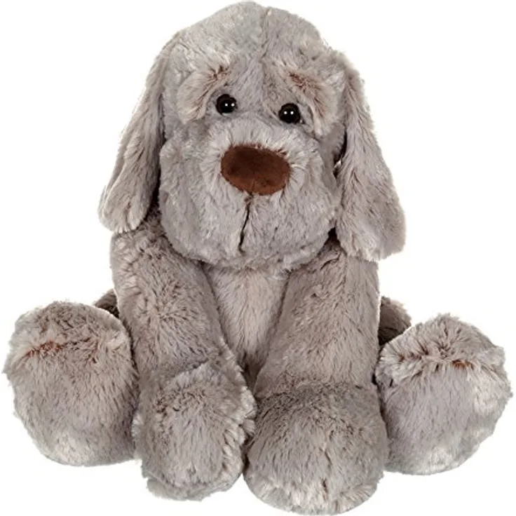 GIPSY Dog Flatoutou, Plüschhund 50 cm, grau und rot, handwaschbar, geeignet ab Geburt