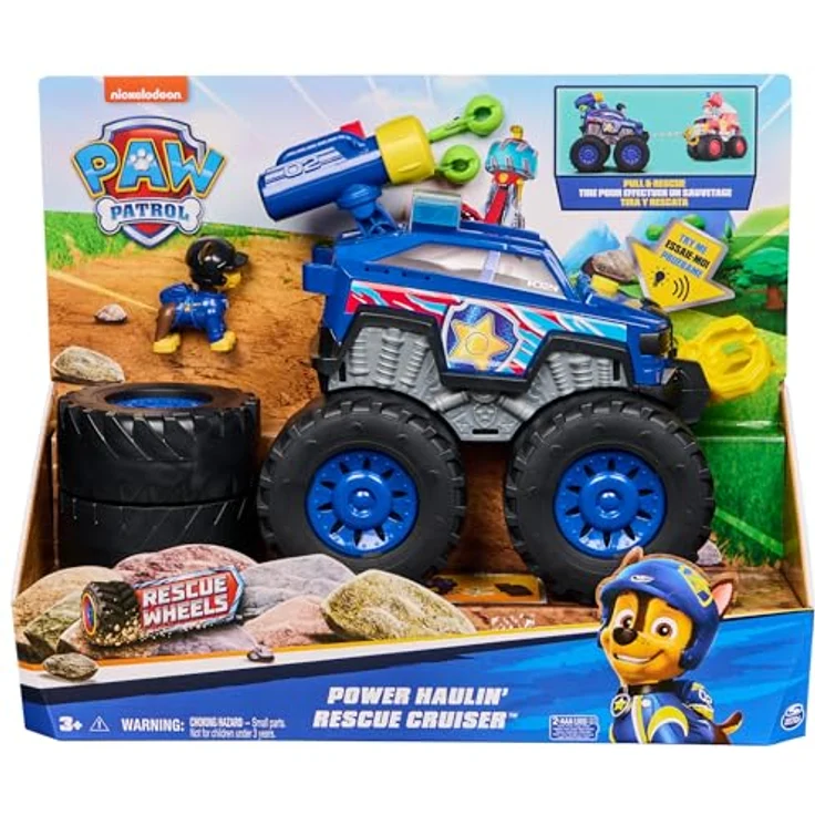 Paw Patrol Power Haulin’ Rescue Cruiser, Deluxe Monstertruck mit motorisierter Seilwinde, Chase-Figur und Geräuschen, 13,65 x 43,18 x 35,88 cm – Bild 2