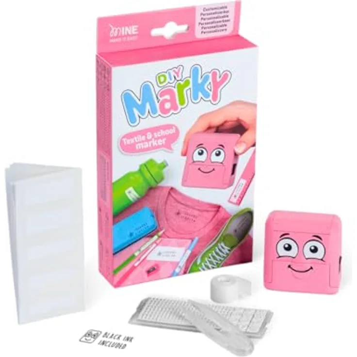 COLOP - COLOP Marky Rosa Anpassbar Kinderfreundlich DIY Textil Briefmarke Bausatz - 1 Satz