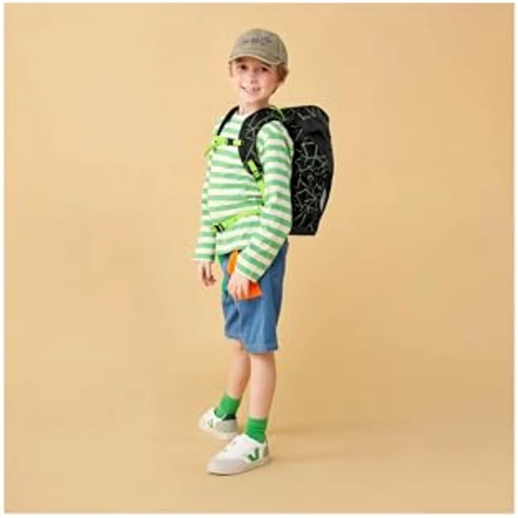 Ergobag Mini Kindergartentasche, Mehrfarbig, ergonomische Rückenpolsterung, A4-fähig, mit Fläschchenfach und Schnappverschluss – Bild 7