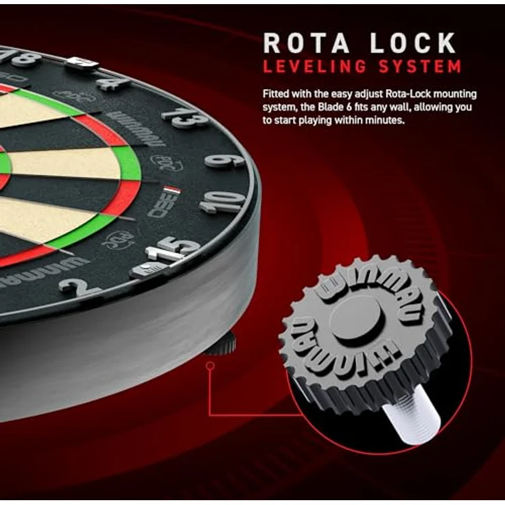 Winmau Dartboard / Dartscheibe "Blade 6 TC 360°", Professionelles Steeldartboard mit Triple Core Technologie und Rota Lock-System – Bild 6