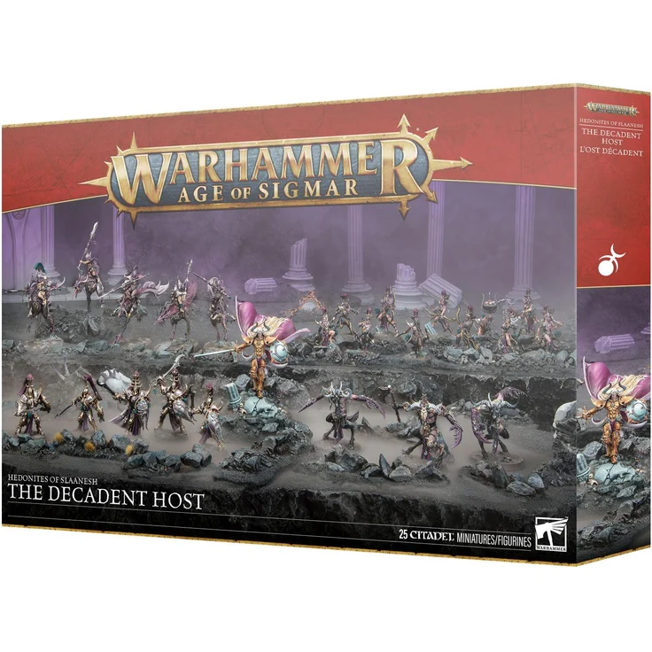 Games Workshop Warhammer Age of Sigmar Hedonites of Slaanesh The Decadent Host, Battleforce-Set mit Sigvald und 25 Miniaturen