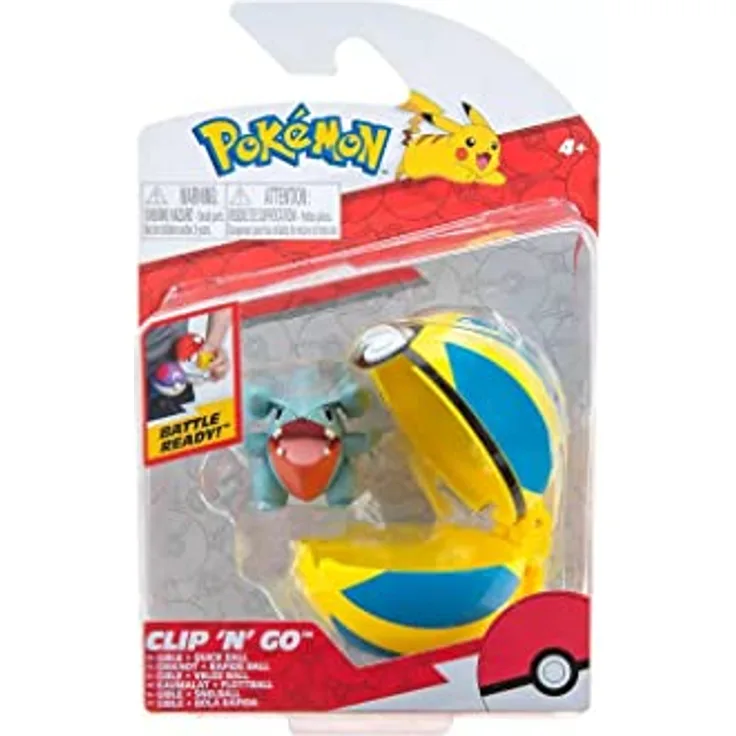 Bizak Pokemon Clip N Go, Pokeball mit Clip in verschiedenen Modellen und einer Figur, ideal zum Mitnehmen