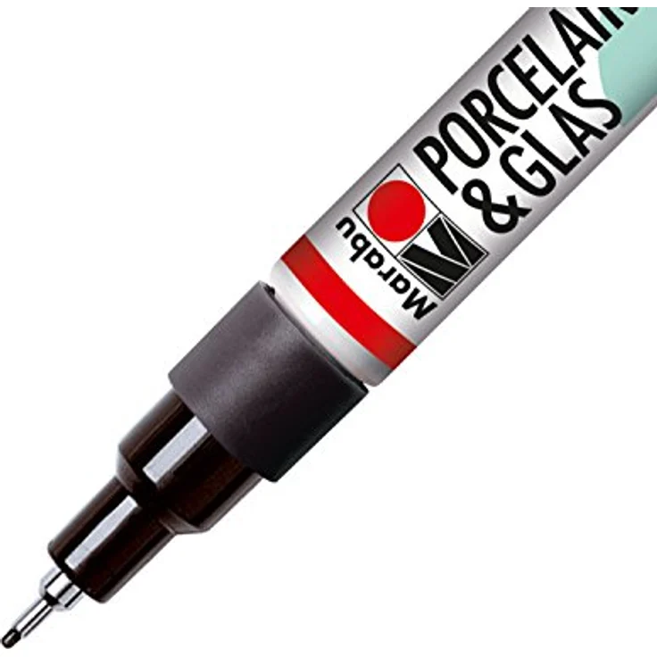 Marabu Lackmarker Marabu Marker "Porcelain & Glas Painter", schwarz - Hochglänzender Porzellan- und Glasmarker mit Universalspitze 0,8 mm – Bild 2