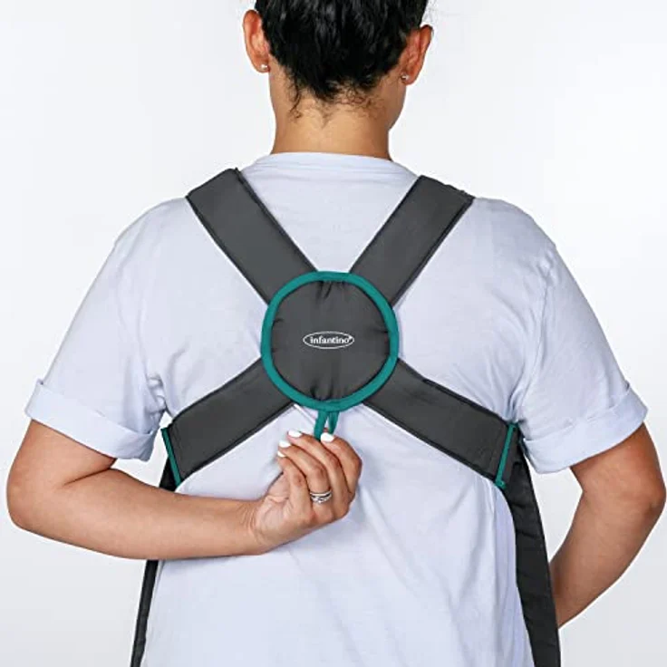 INFANTINO Swift Classic Carrier – ergonomische Babytrage mit 2 Tragepositionen und Tasche, graue verstellbare Babytrage mit Hüftsitz und Fronttasche zum Verstauen wichtiger Utensilien, 300105 – Bild 8