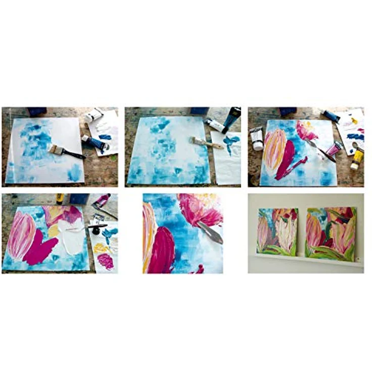 KREUL El Greco Acrylic, laubgrün, 75 ml Tube, hochpigmentierte Acrylfarbe in Studienqualität, buttrig vermalbar für pastose Malerei – Bild 4