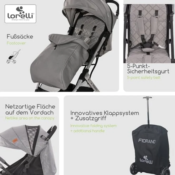 Lorelli Kinderwagen Fiorano (grau) – Bild 3