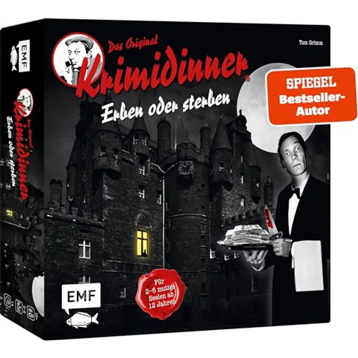 Edition Michael Fischer GmbH Erben oder Sterben – Offizielles Krimidinner Brettspiel, rabenschwarz für 2–6 Spieler ab 12 Jahren, langlebig und hochwertig