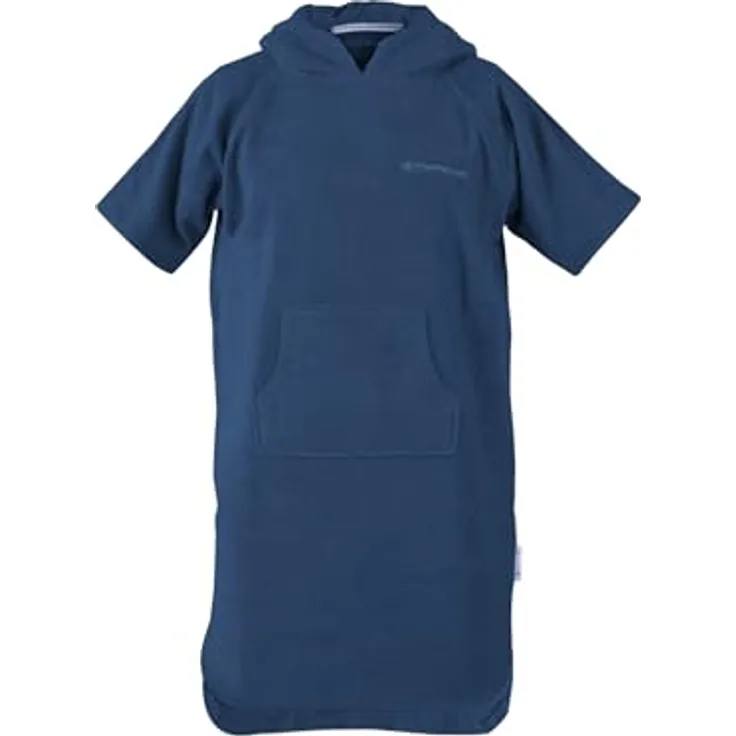 TOM TAILOR Junior Surf Poncho, 140-158cm, Kuscheliger Frottier-Poncho aus 100% Baumwolle in Blau (Dark Navy), mit Kapuze und Bauchtasche