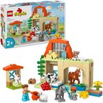 LEGO DUPLO Town Tierpflege auf dem Bauernhof, Spielzeug für Kinder ab 2 Jahre, mit Bauernhoftiere-Figuren für Rollenspiele, darunter Pferd, Kuh und Schaf, Lernspielzeug für Mädchen und Jungen 10416