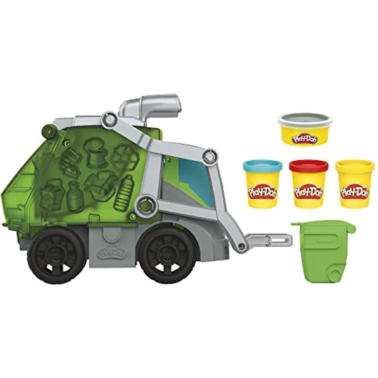 Play-Doh Wheels 2-in-1 Müllabfuhr mit Müllknete und 3 Dosen, Multi – Bild 2