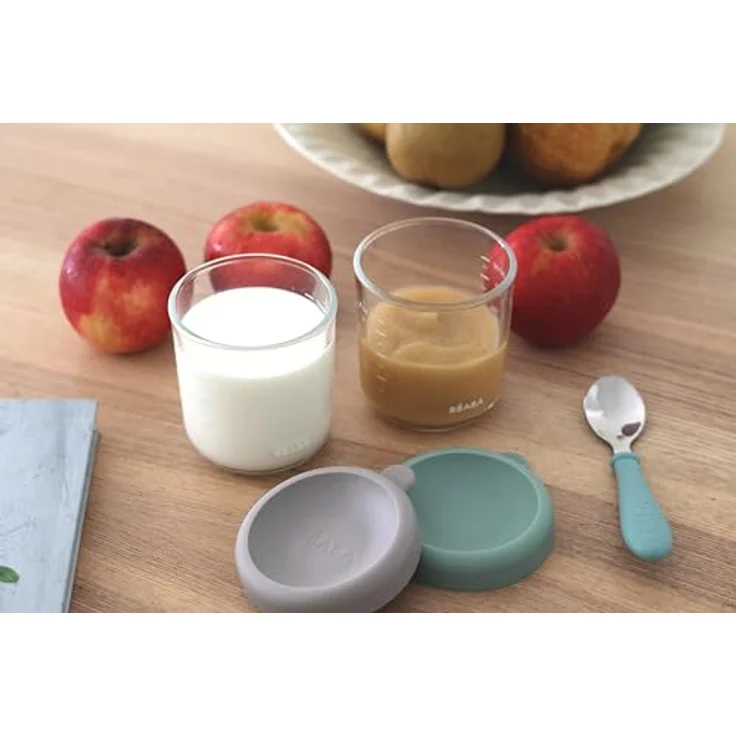 Beaba Aufbewahrungsbehälter 2er Pack aus Glas 250 ml, luftdicht, Sage Green Gazelle – Bild 6