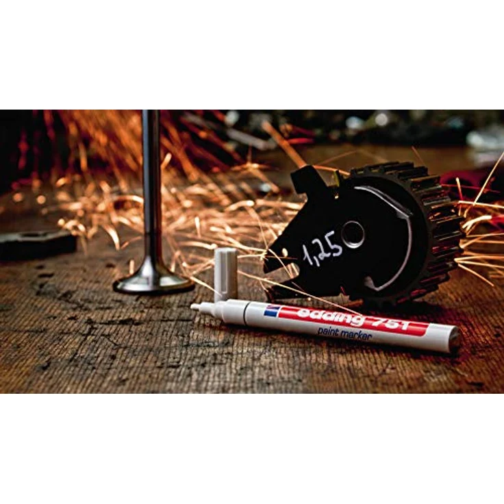 edding 751 Glanzlack-Marker, Permanentmarker mit 1-2mm Strichstärke, rot, wasserfest und extrem lichtbeständig – Bild 7