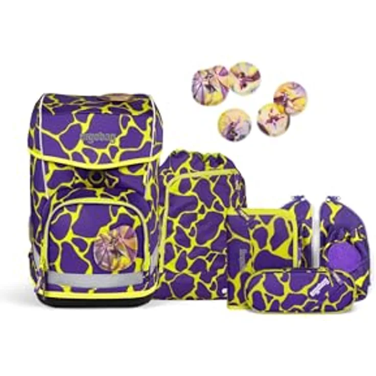 ergobag cubo light Schulranzen Set (6-tlg.), ultraleichter Rucksack mit „Hugging-System“, 780 g, ideal für zart gebaute Kinder