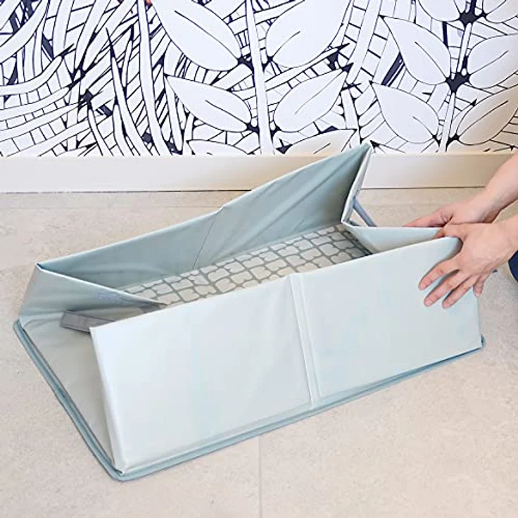 BÉABA, Faltbare Baby-Badewanne, Ultrakompakt, Trendiges Design, Praktisches Verstauen, Minimaler Platzbedarf, Einfache Handhabung, Pop-Up-Badewanne Camele'o, Blau – Bild 5