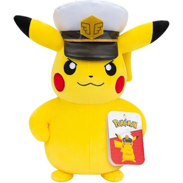 Pokémon Captain Pikachu Plüsch, 20 cm kuscheliges offizielles Pokémon-Kuscheltier – Bild 2
