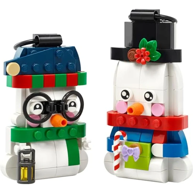 LEGO Icons 40812 Deko-Schneemänner, Bauset mit 2 baubaren Figuren, Aufhängeringen und festlichen Accessoires, 168 Teile, für Kinder ab 6 Jahren – Bild 2