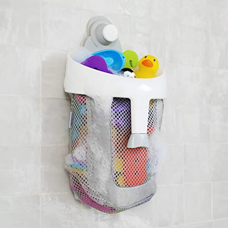 Munchkin Aufbewahrungskorb für Baby-Badespielzeug, Badewannen-Organizer mit abnehmbarer Wandhalterung für das Bad, Saugnapf und Griff – Bild 5