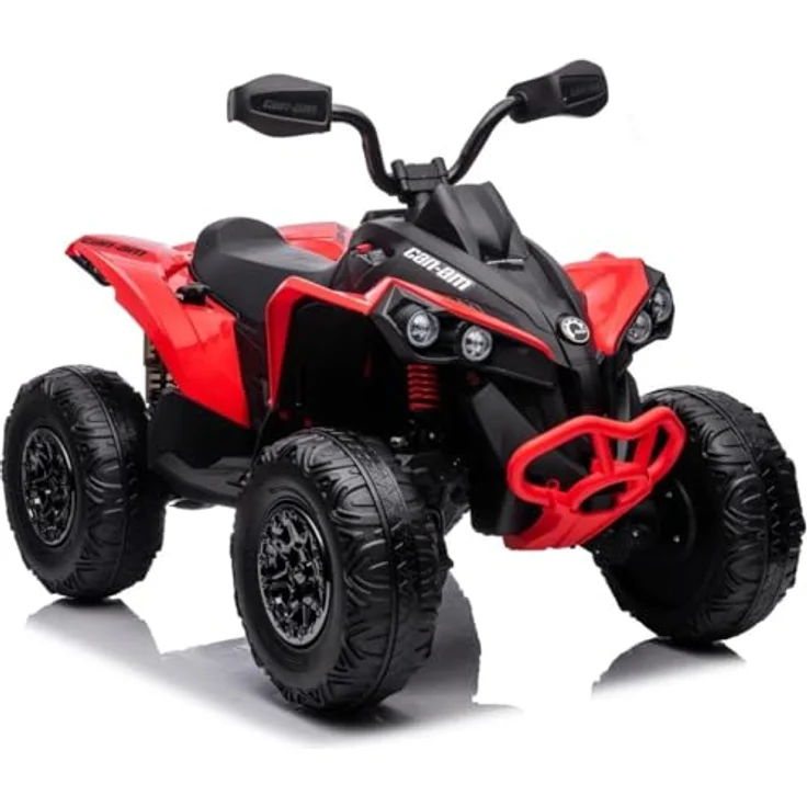 FINOOS Kinder-Elektroquad 24V, Can-am Renegade Kinder-Elektroauto 24V, LED-Leuchten, 4 x 200W-Motoren, 24V 7Ah Batterie, weiche Eva-Räder (Rot) – Bild 3