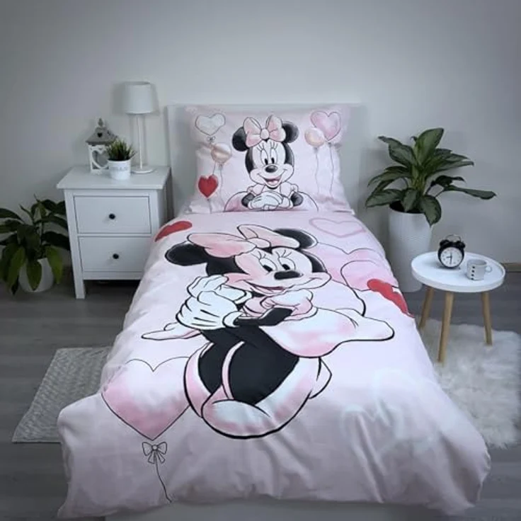 Jerry Fabrics Bettwäsche Disney Minnie Balloon, 100 % Baumwolle, Bettbezug 140 x 200 cm + Kissenbezug, blau – Bild 3