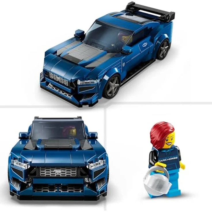 LEGO Speed Champions Ford Mustang Dark Horse Sportwagen, Auto-Spielzeug mit Minifigur, authentische Ford Designdetails, abnehmbares Dach, ab 9 Jahren 76920 – Bild 4