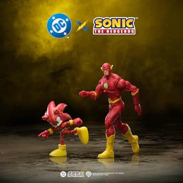 Sonic The Hedgehog DC x Sonic the Hedgehog & The Flash Actionfiguren-Multipack, 2,5" Sonic als The Flash & 5" Classic The Flash, hochbeweglich und detailreiche Sammlerverpackung – Bild 2