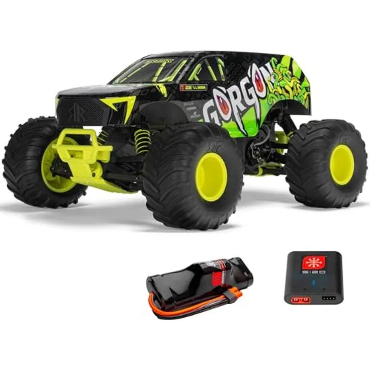 Arrma RC-Monstertruck Arrma Gorgon 4x2 Mega 550 Monstertruck RTR 1:10 mit Akku, Lader, Rot