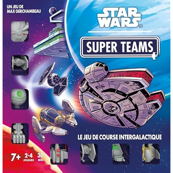 Asmodee Star Wars Super Teams, Gesellschaftsspiel für Raumschiffrennen, Kartenspiel für 2-4 Spieler ab 7 Jahren, 30 Minuten, französische Version mit detaillierten Schiffsfiguren – Bild 2