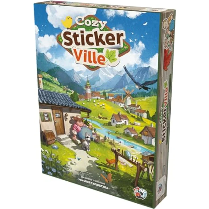 Asmodee Cozy Stickerville, Kooperatives Familienspiel für 1-6 Spieler, ab 8 Jahren, Brettspiel mit 30-60 Minuten Spielzeit, Deutsche Version – Bild 3
