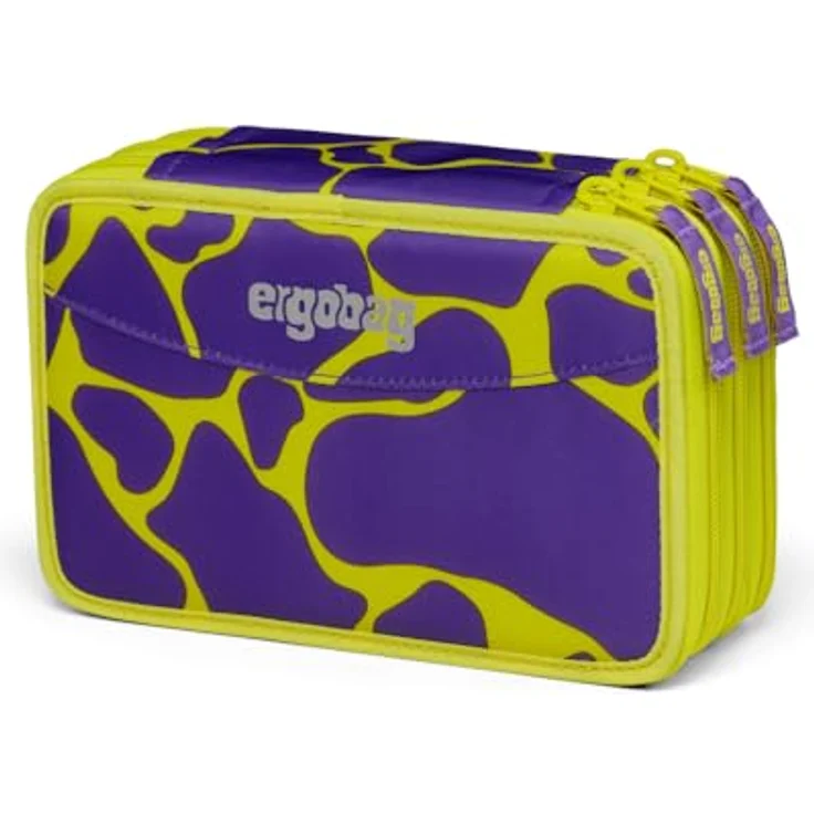 ergobag Maxi Mäppchen Set 40-Teilig, Lyra Bunt- und Filzstifte, Kleingeld Fach, Lineal, Schere SuBärkraft - Lila – Bild 1