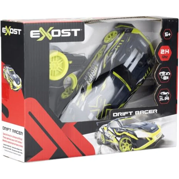 Silverlit Exost Drift Racer, ferngesteuertes Rennauto mit Allradantrieb, LED-Lichtern und wiederaufladbarem Akku, schwarz – Bild 1