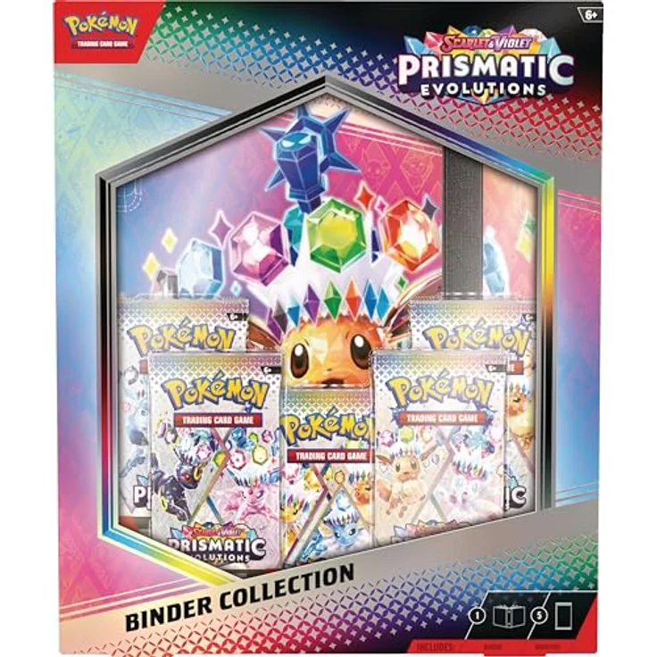 Nintendo Pokémon TCG: SV8.5 Prismatic Evolutions - Binder Collection, mit 378 Karten Platzierungsfach – Bild 1
