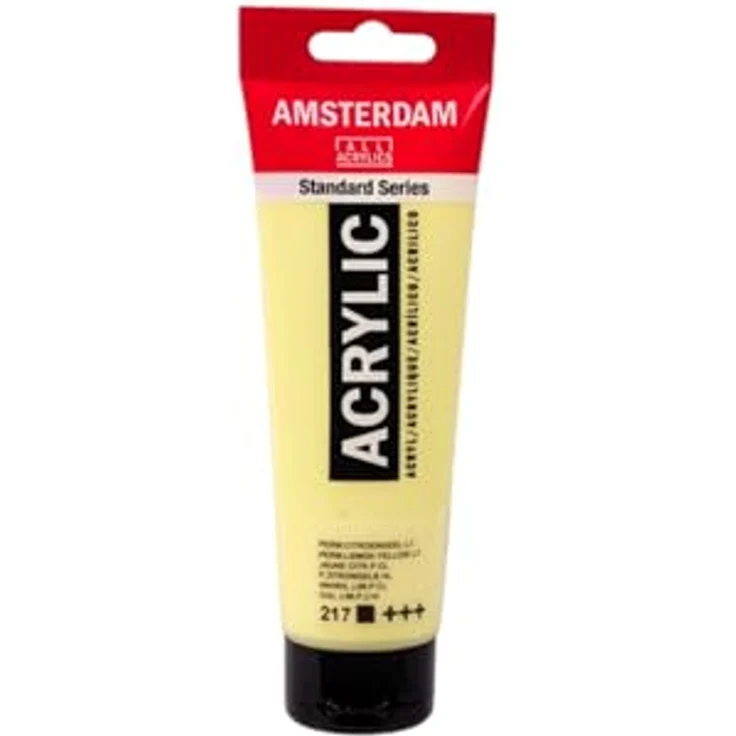 Amsterdam Acrylfarbe Standard Serie, Permanent Zitronengelb hell 217, 120ml - Deckend, hohe Lichtechtheit, mittlere Viskosität, glattes Satin Finish, 100% Acrylharz, langlebig, wasserbasiert – Bild 2