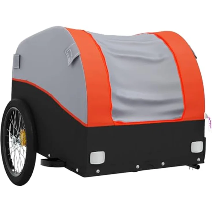 vidaXL Fahrradlastenanhänger Lastenanhänger für Fahrrad Schwarz und Orange 45 kg Eisen – Bild 5